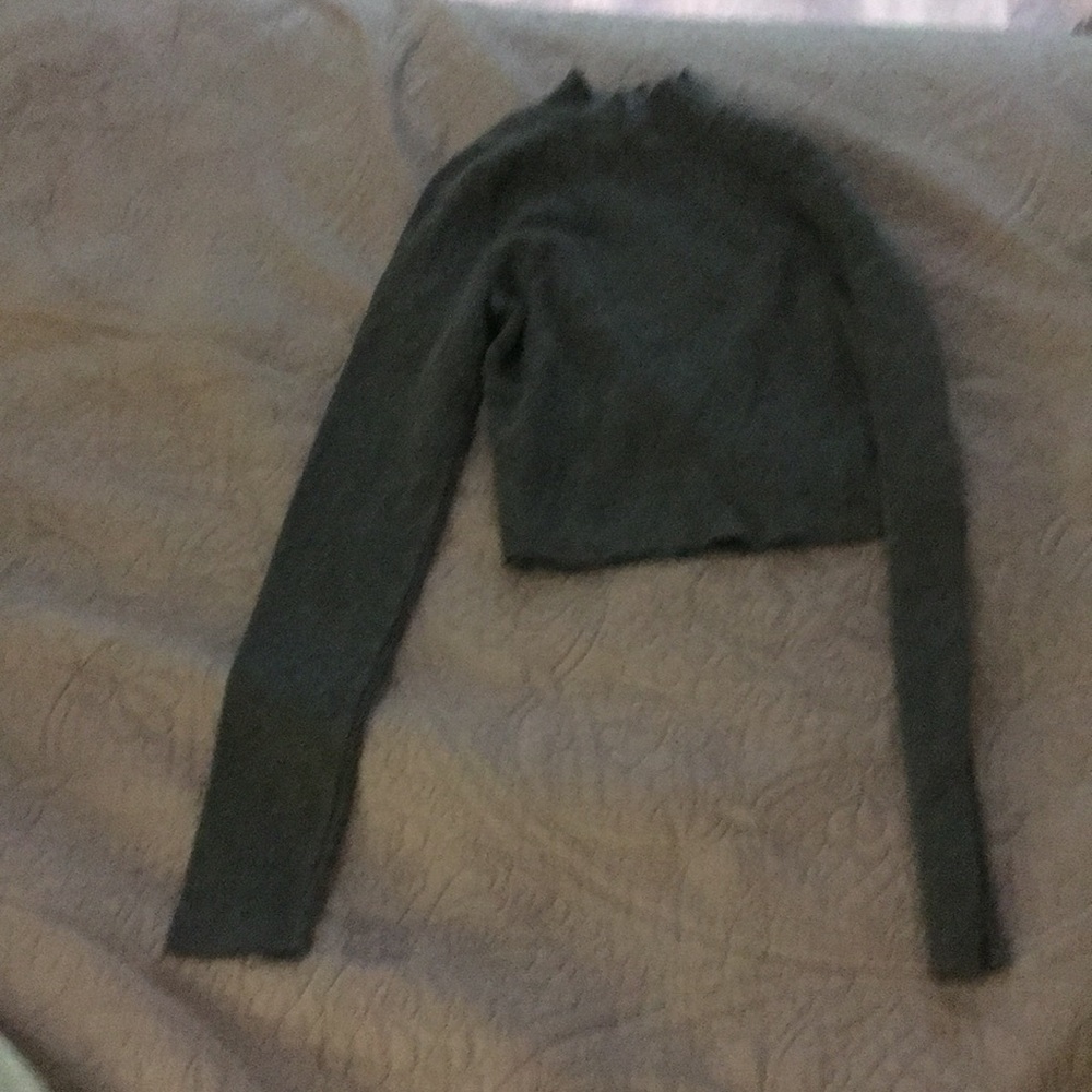 Say What? Long Sleeve Top / Shirt - Size M - Gray